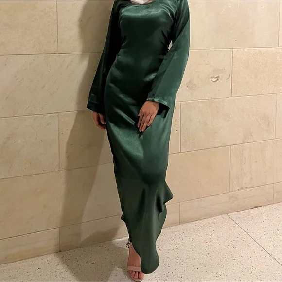 chinese dress ladies Heavy Hearted Satin Maxi Dress